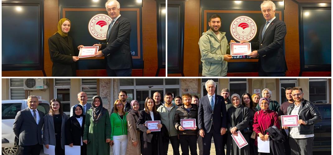 Genel Tarım Sayımı’nda birlikte çalıştığımız görev süreleri sona eren anketörlere teşekkür belgesi takdim edildi