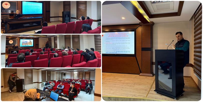 BUZAĞI KAYIPLARININ AZALTILMASI VE ÜREME VERİMLİLİĞİ İLE TİCARİ ETLİK VE YUMURTACI KANATLI İŞLETMELERİNİN BİYOGÜVENLİK KURALLARI KONULU EĞİTİM  DÜZENLENDİ